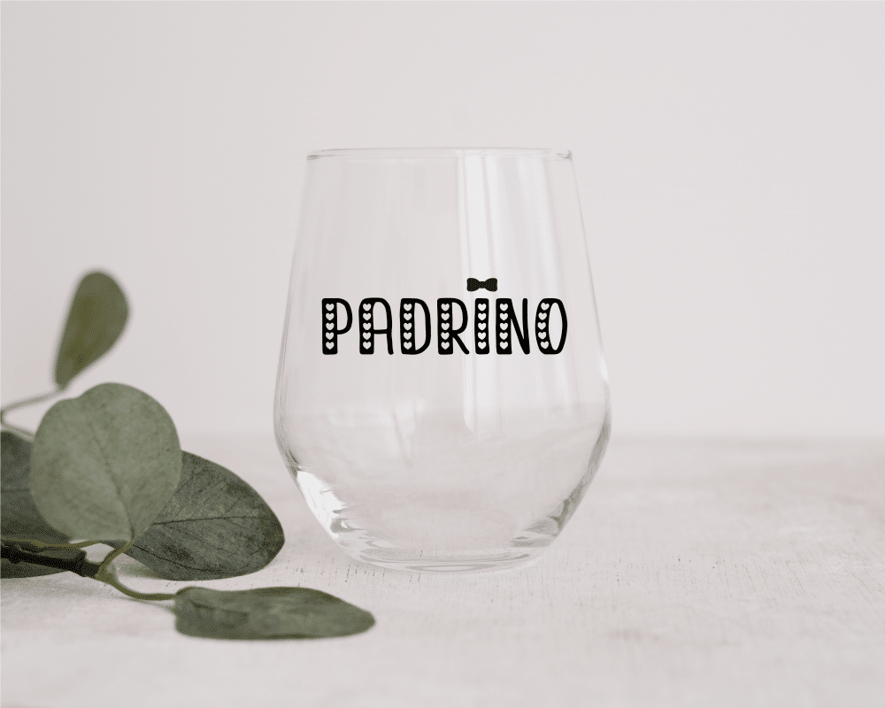 Vaso de cristal para el padrino de boda