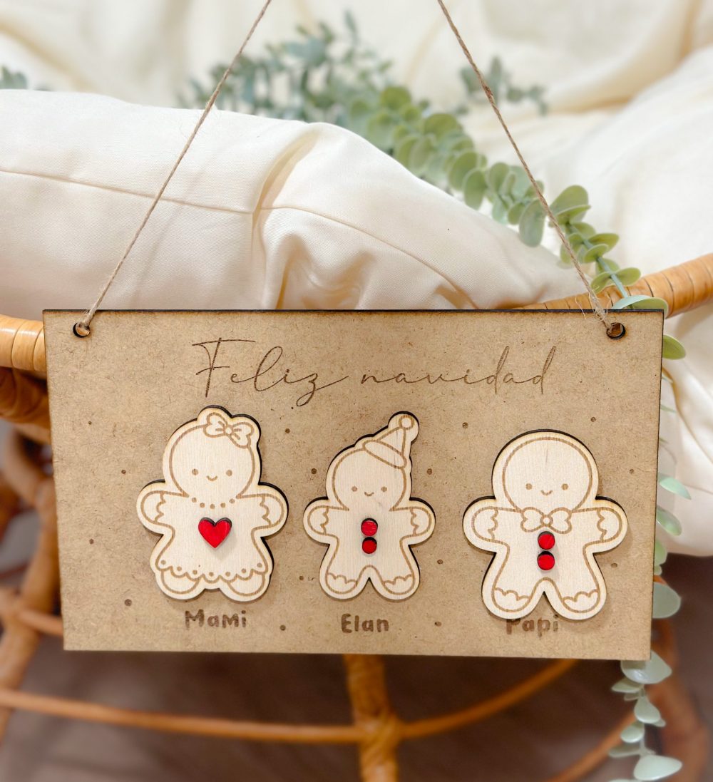 Cuadro familia ''Muñecos Jengibre'' personalizado
