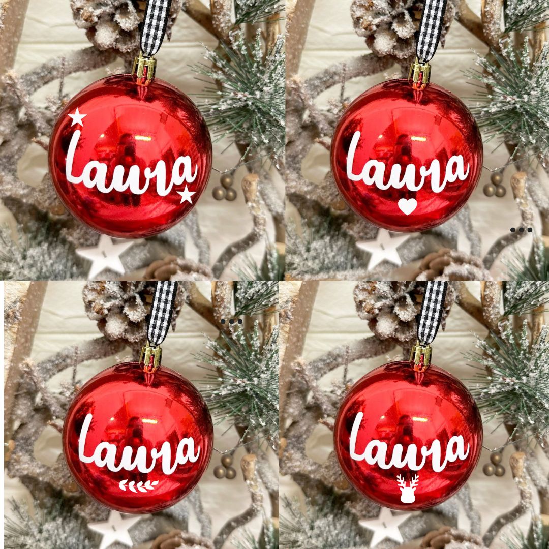 Bola de navidad personalizada roja - Imagen 2