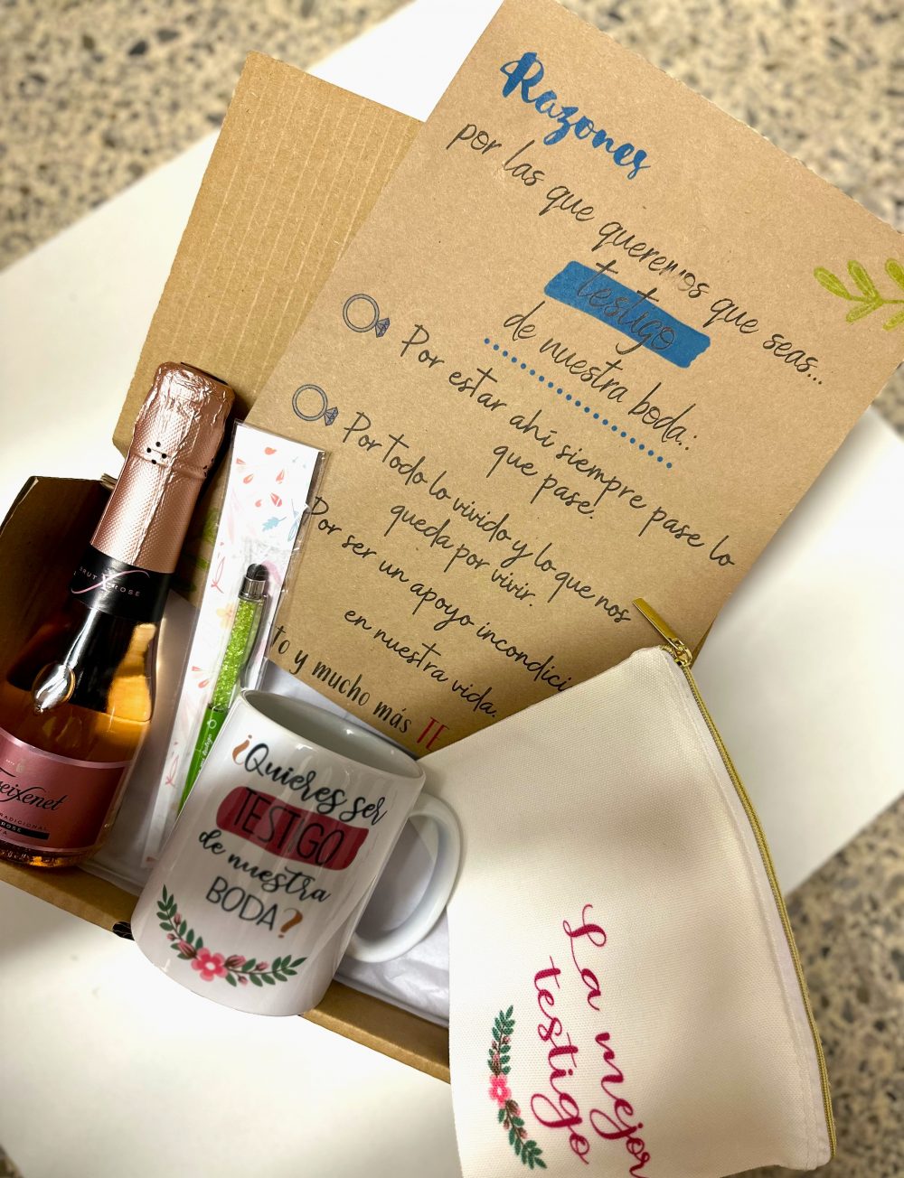 Kit "Para la mejor testigo de boda"