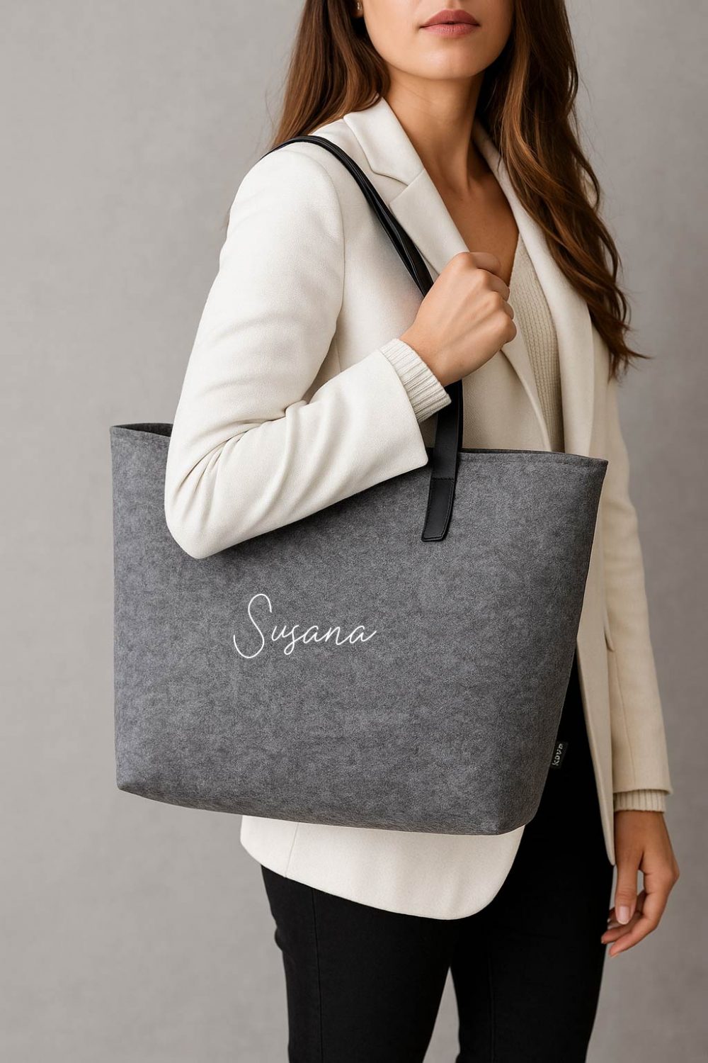 Bolso fieltro personalizado con inicial