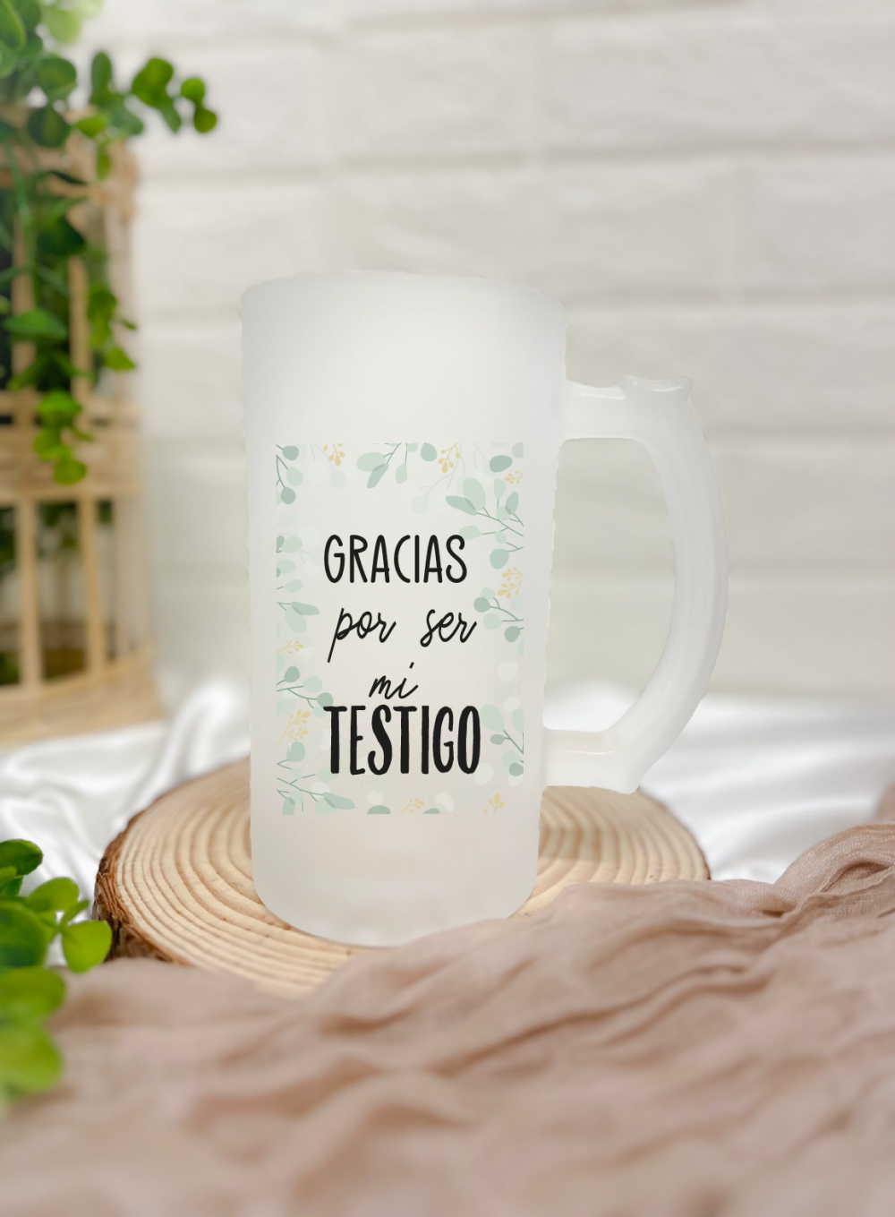 jarra de cerveza testigo boda personalizada