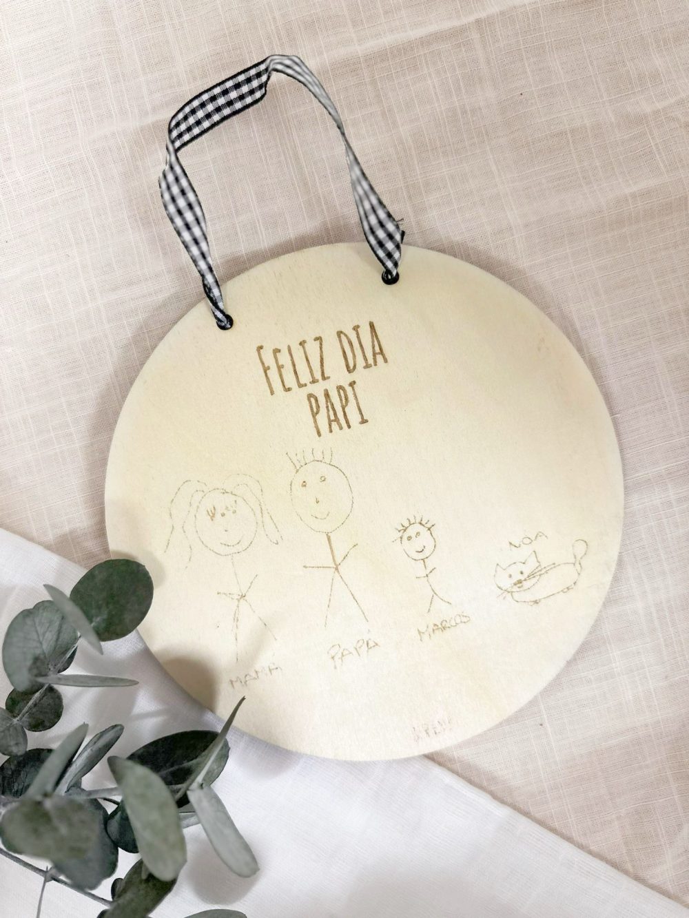 Placa de madera dibujos personalizada