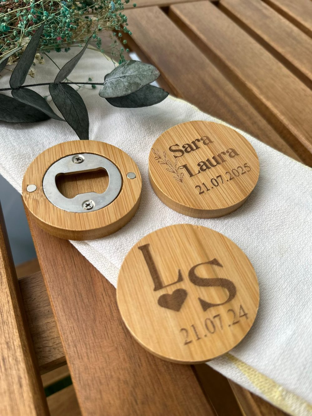 Abridor de madera personalizado