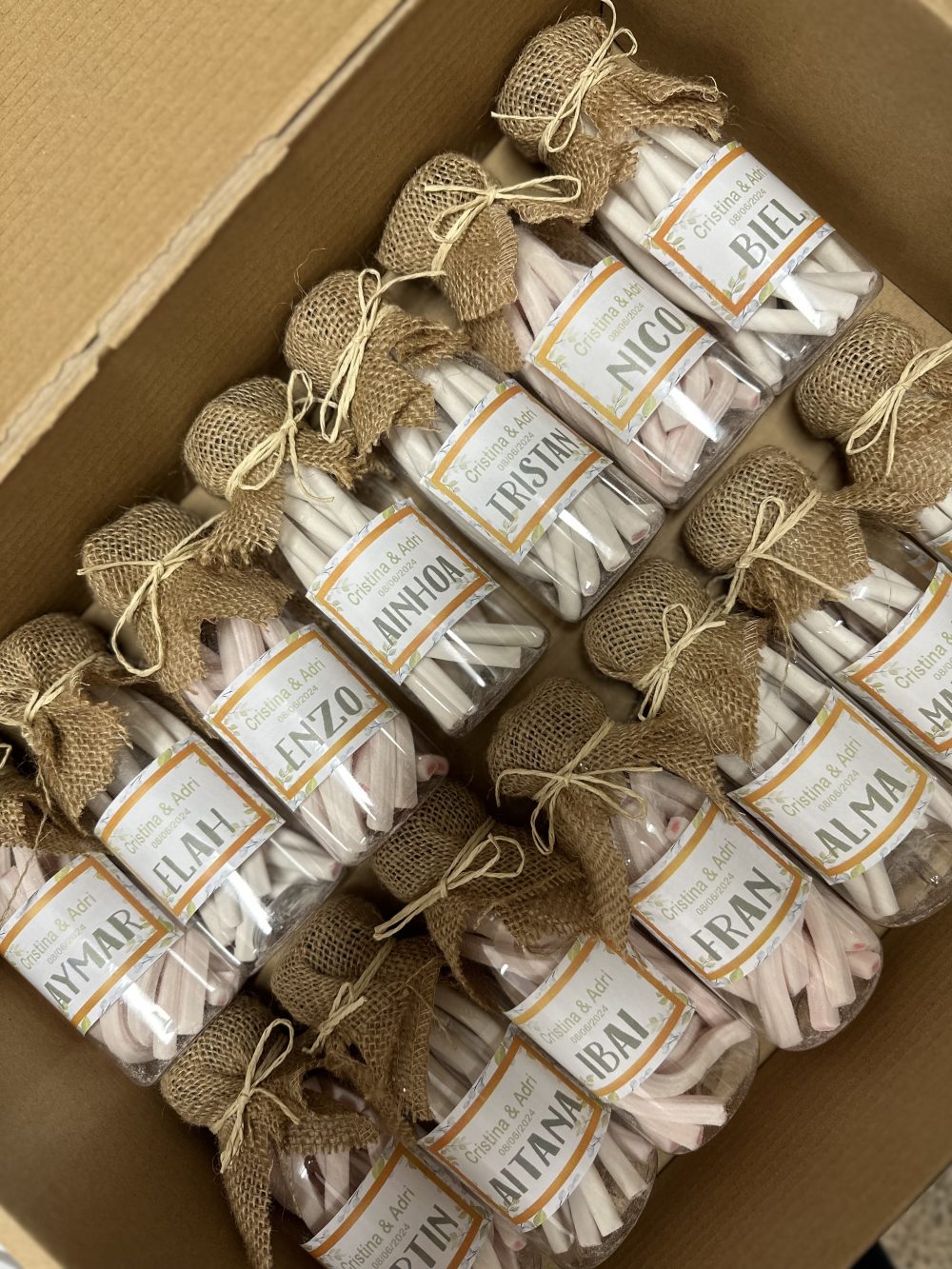 Botella de golosinas evento