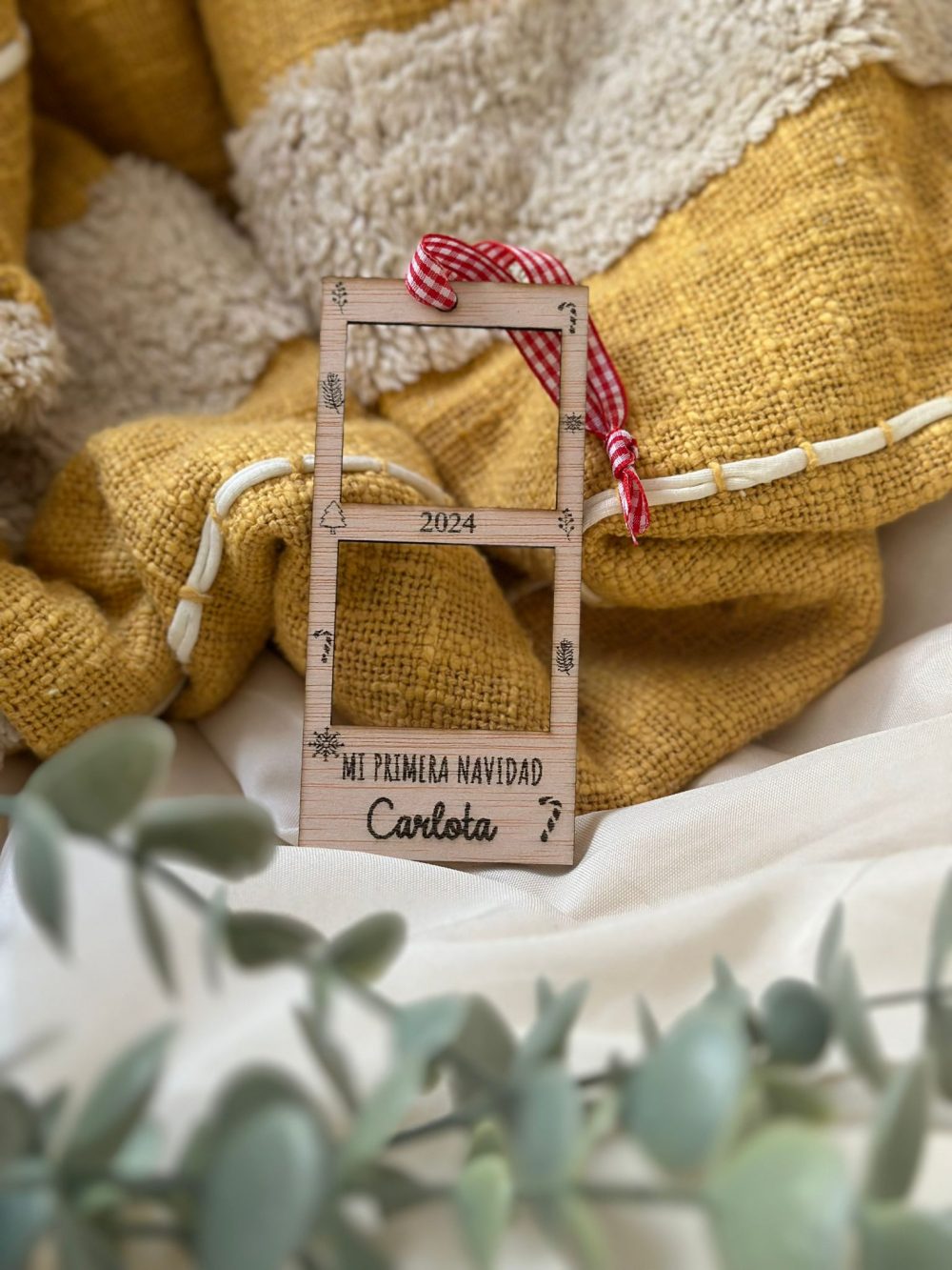 Marco de fotos madera mi primera navidad