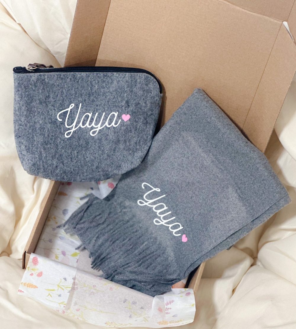 Kit bufanda y neceser personalizado