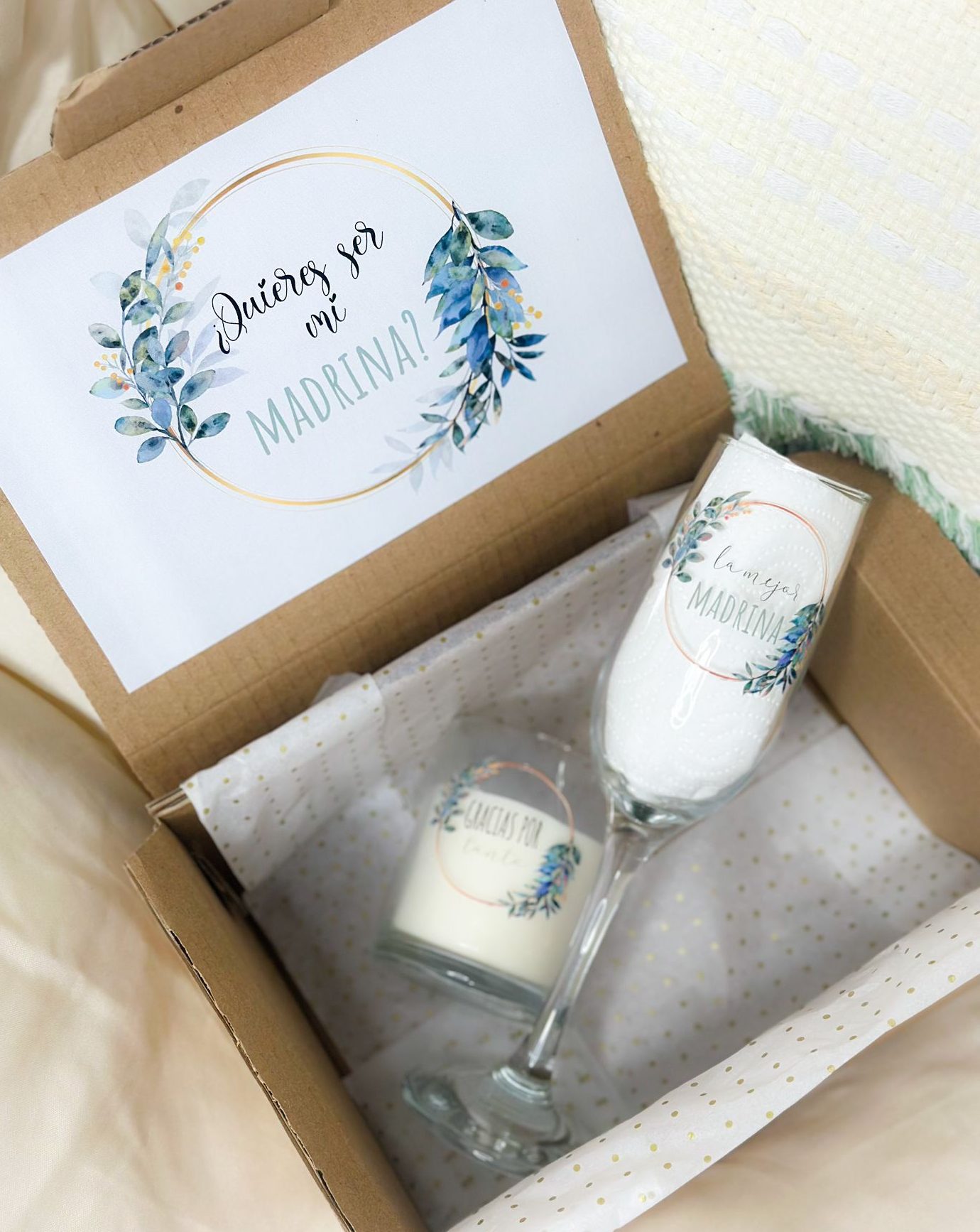 Kit ''Quieres ser mi madrina'' floral azul