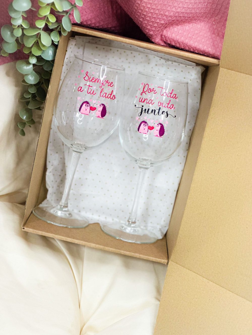 Pack copas vino ''Por toda una vida juntos''