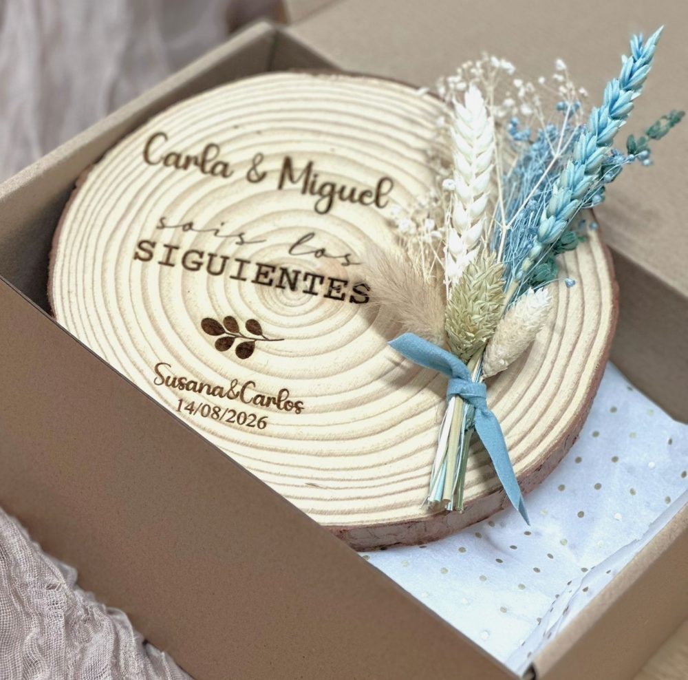 Rodaja de madera ''Sois los siguientes''