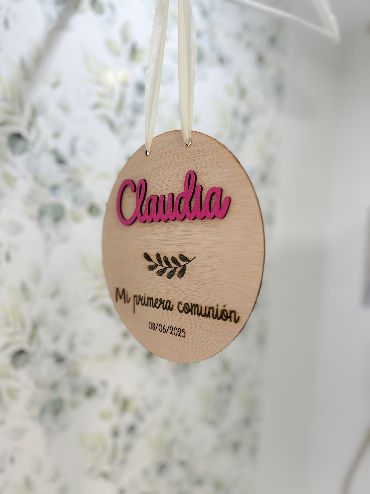 Cartel madera colgante silla ''Mi primera comunión'' - Imagen 3