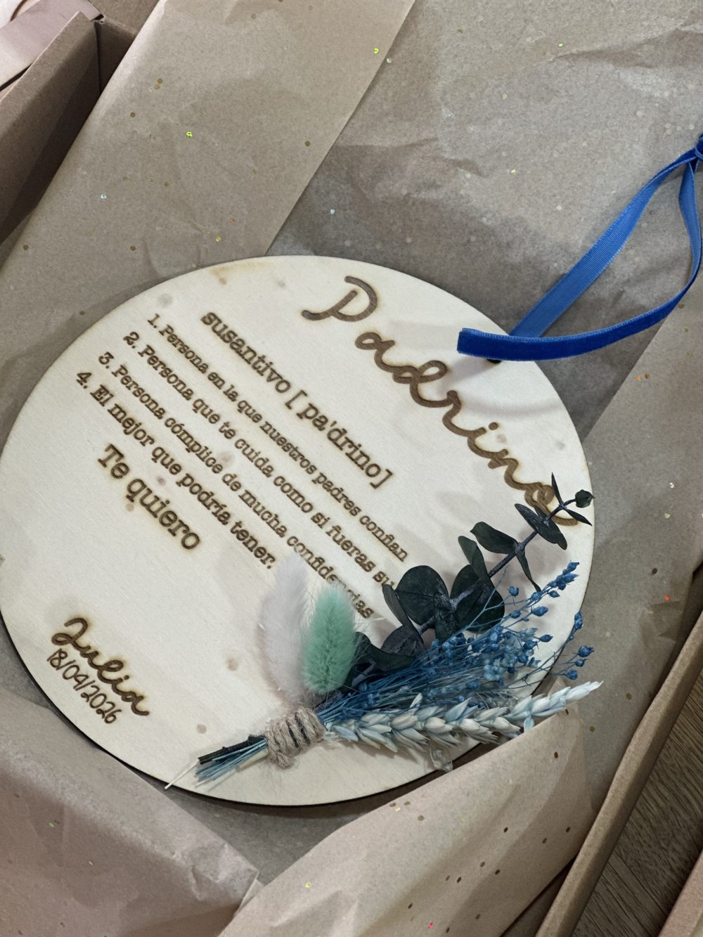 Alternative view of Placa de madera personalizada para madrinas y padrinos