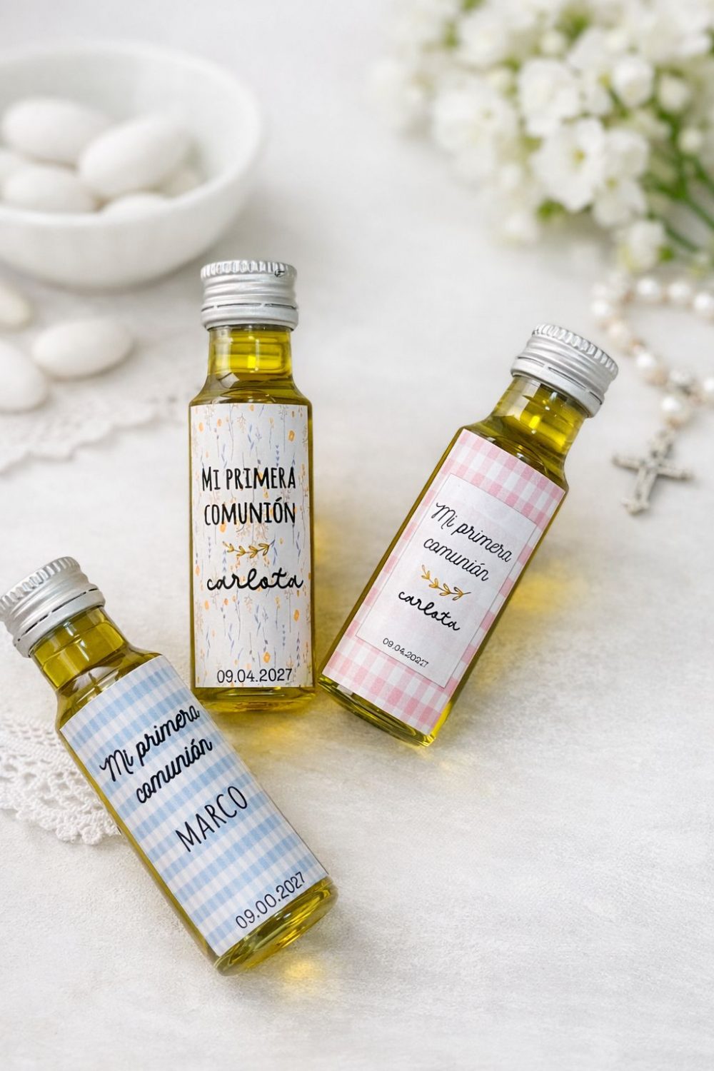 alt 2: Mini aceite personalizado como detalle para bodas y eventos